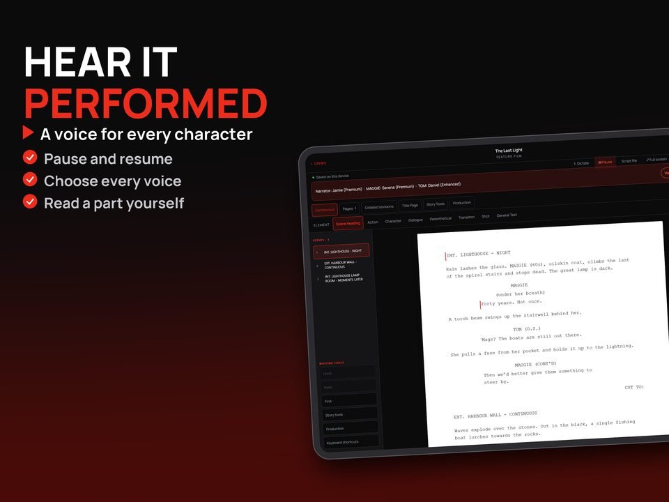 True-Script on iPad during a Table Read